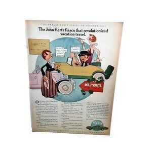 1971 Hertz Car Rental Vacation Travel Original Print Ad 70s